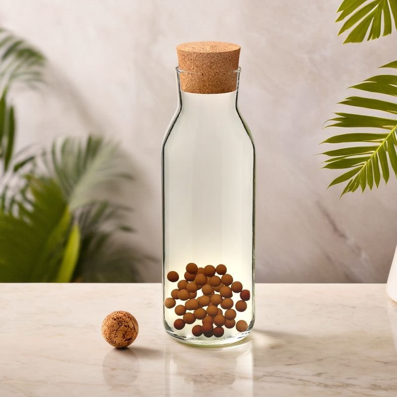 Carafes en verre et verre garni de billes QELBY